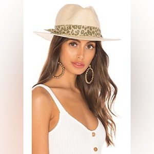 LUCA HAT IN NATURAL & GREEN LEOPARD